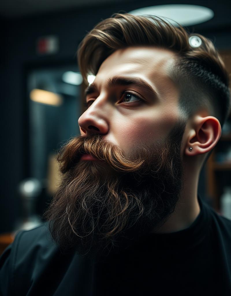 Barba longa modelada